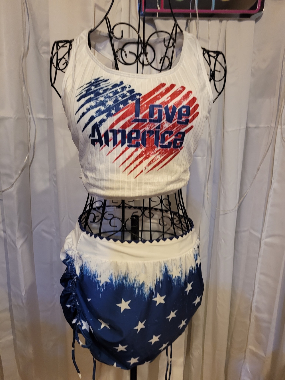 Amazon Women's Patriotic Bikini Set - White, Red, Blue